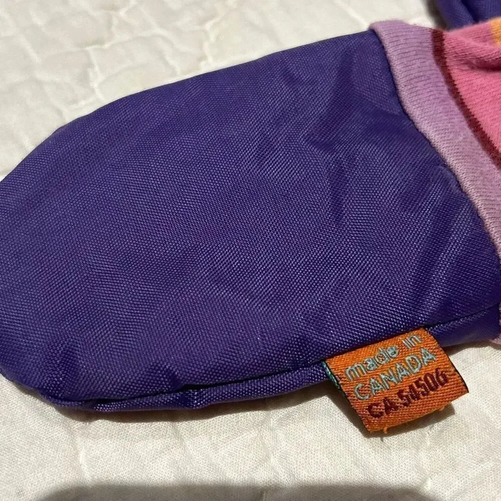 Mimi Tens Baby Mitten Birds Stripes Water Resistant